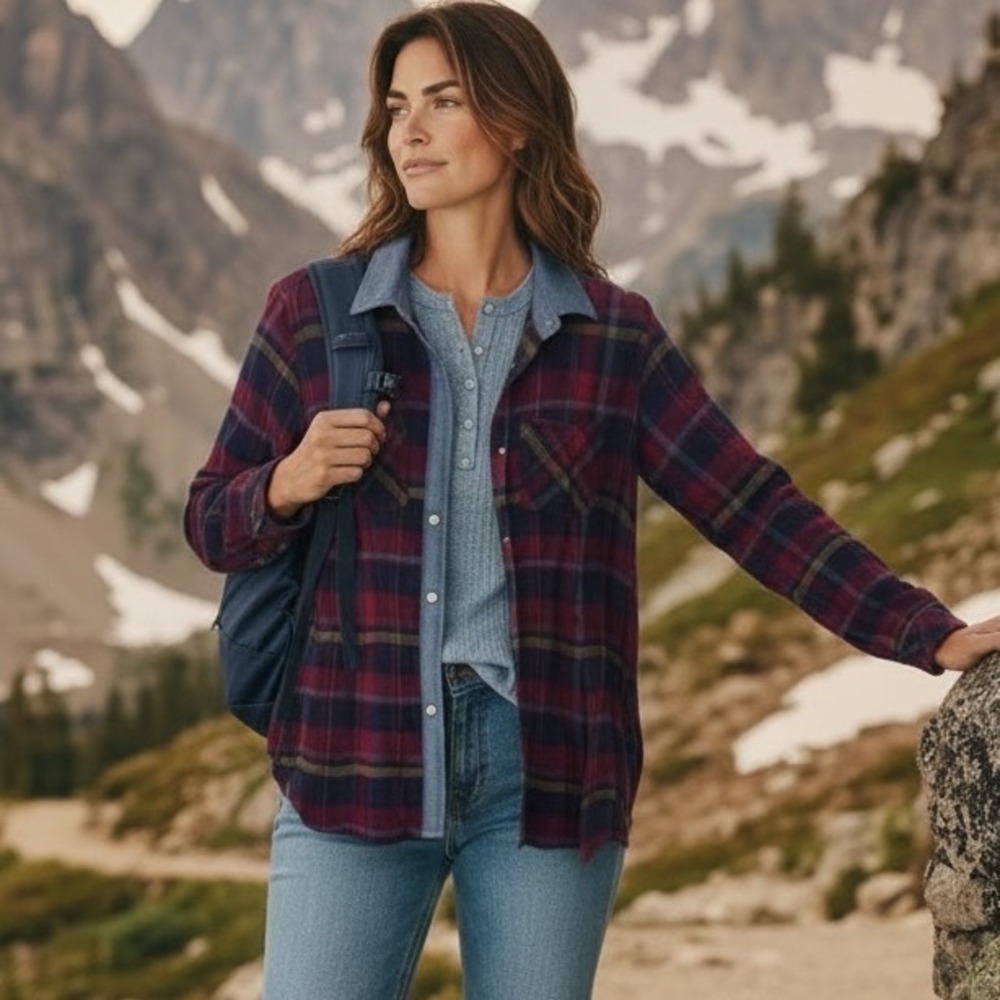 Legendary Whitetails‎ Womens LG Plaid Flannel Shirt Lumberjack Rustic Gorpcore